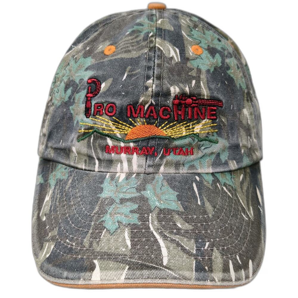 Hit Wear Baseball Cap Green Camo One Size Pro Machine Murray Utah Sun Logo Hat